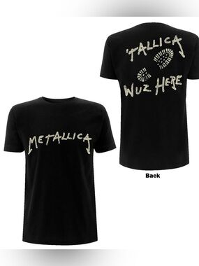 Metallica Unisex T-Shirt Wuz Here (Back Print) Size Large New